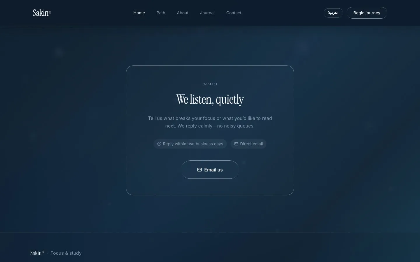 The contact block with an email button